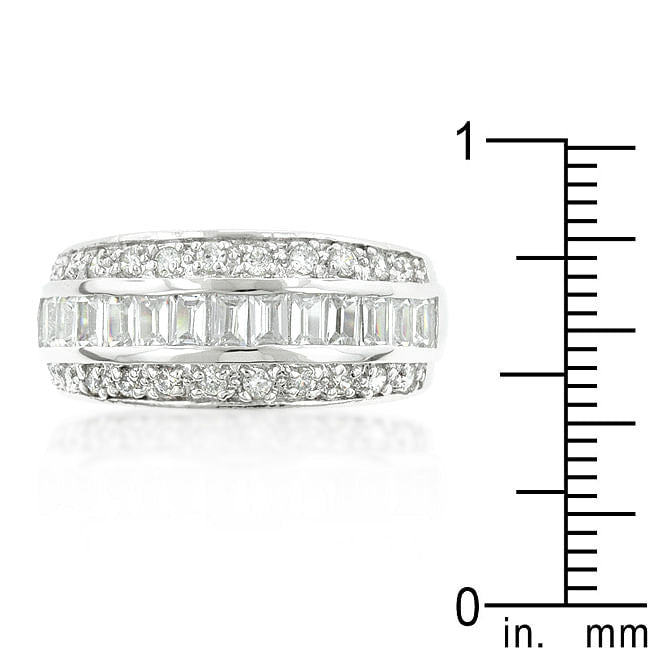 3-Row Cubic Zirconia Band