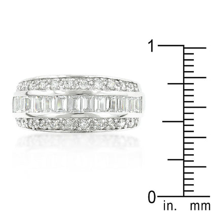 3-Row Cubic Zirconia Band